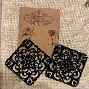 Black filigree earrings